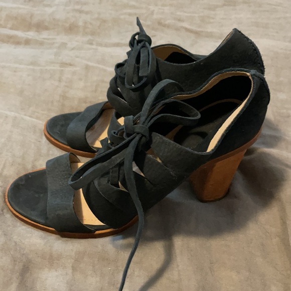 Frye Navy Blue Lace Up Booties - Picture 2 of 6